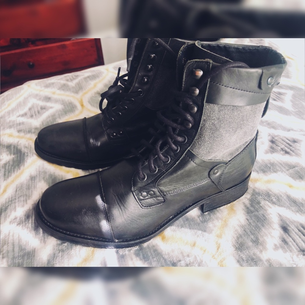 Aldo Black Combat Shoes - Size 9 Men